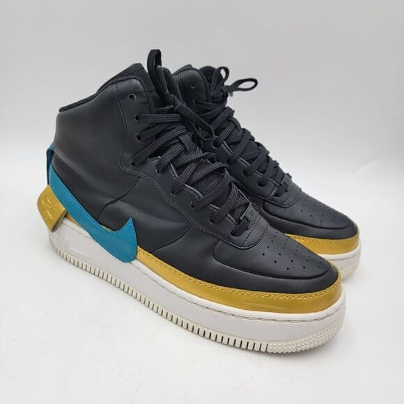 Nike Air Force 1 High Jester XX Women’s Sz 9 Black Blue Gold AR0625-001 Sneakers - Picture 2 of 13